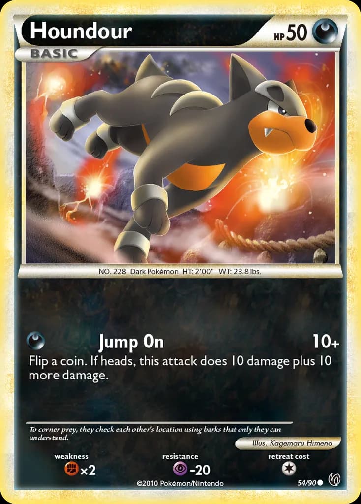 Undaunted Houndour card front, 54/90