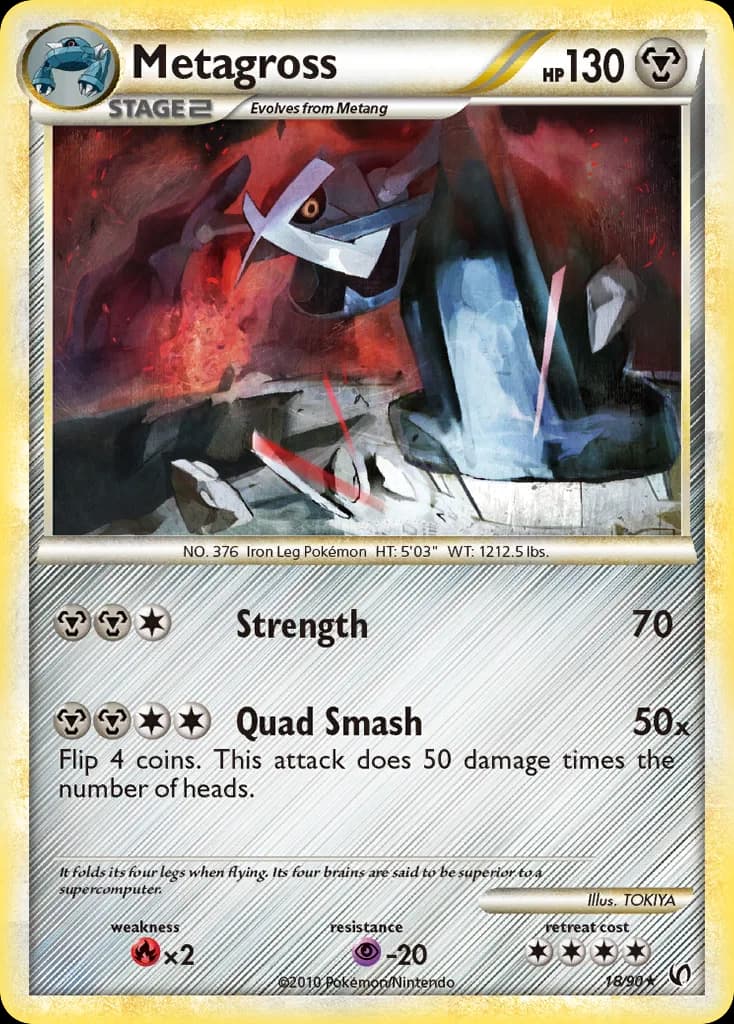 Metagross card front, Undaunted 18/90