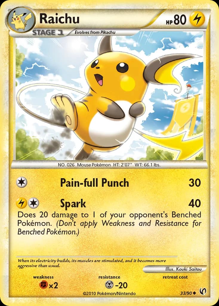 Raichu card front, Undaunted 33/90