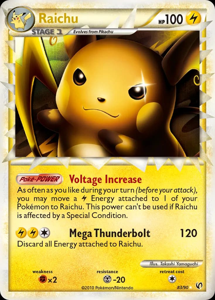 Raichu card front, Undaunted 83/90