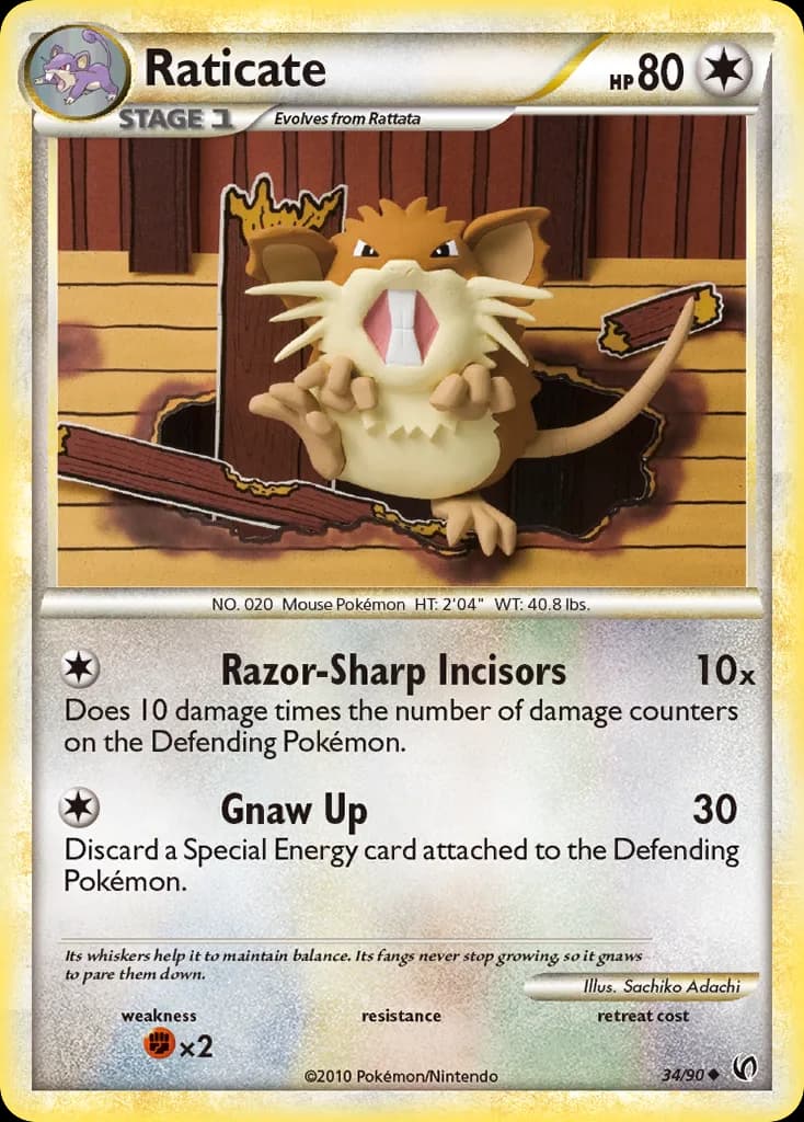 Undaunted Raticate card front, 34/90