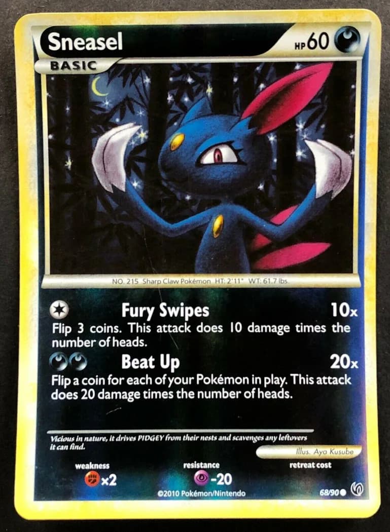 Sneasel reverse holo card front, Undaunted 68/90