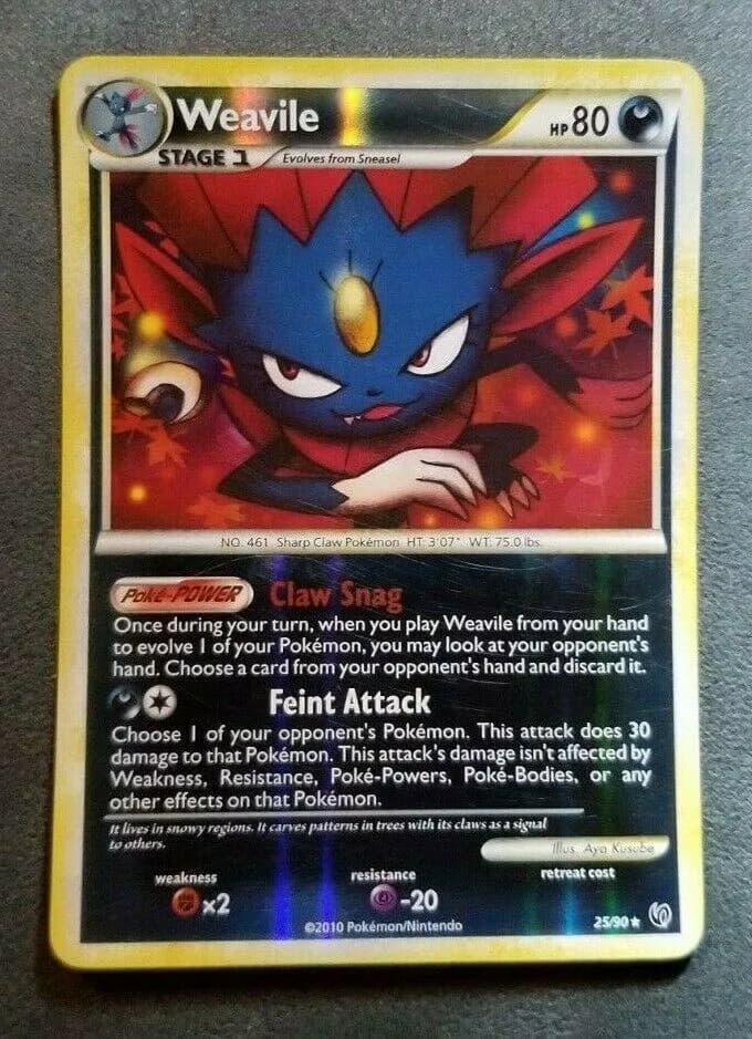 Weavile reverse holo card front, Undaunted 25/90
