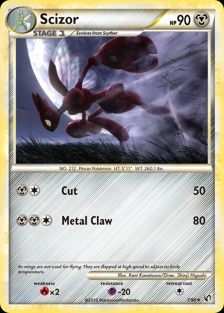 Scizor card front, Undaunted 7/90