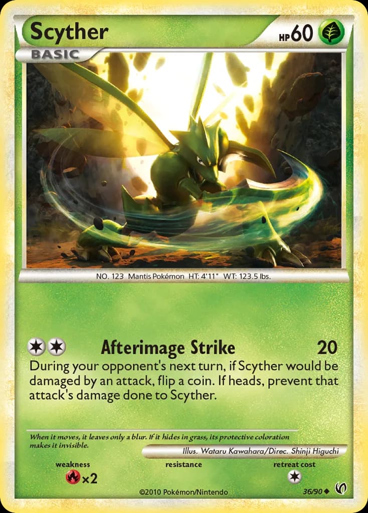 Undaunted Scyther card front, 36/90