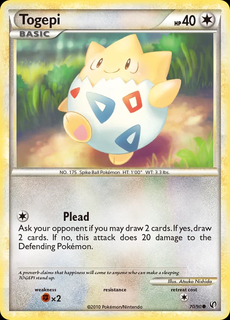 Togepi card front, Undaunted 70/90