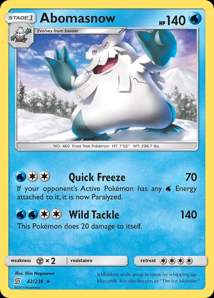 Unified Minds Abomasnow card front, 42/236