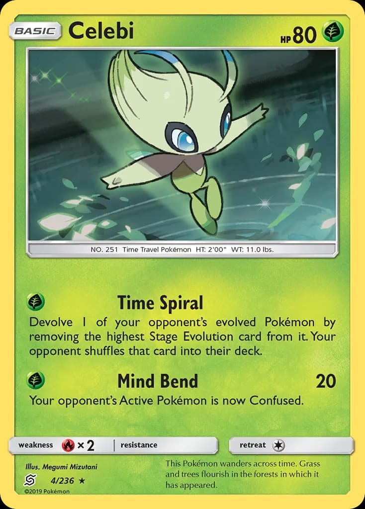 Celebi card front, Unified Minds 4/236