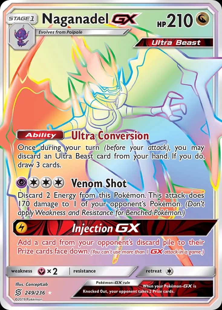 Unified Minds Naganadel-GX card front, 249/236