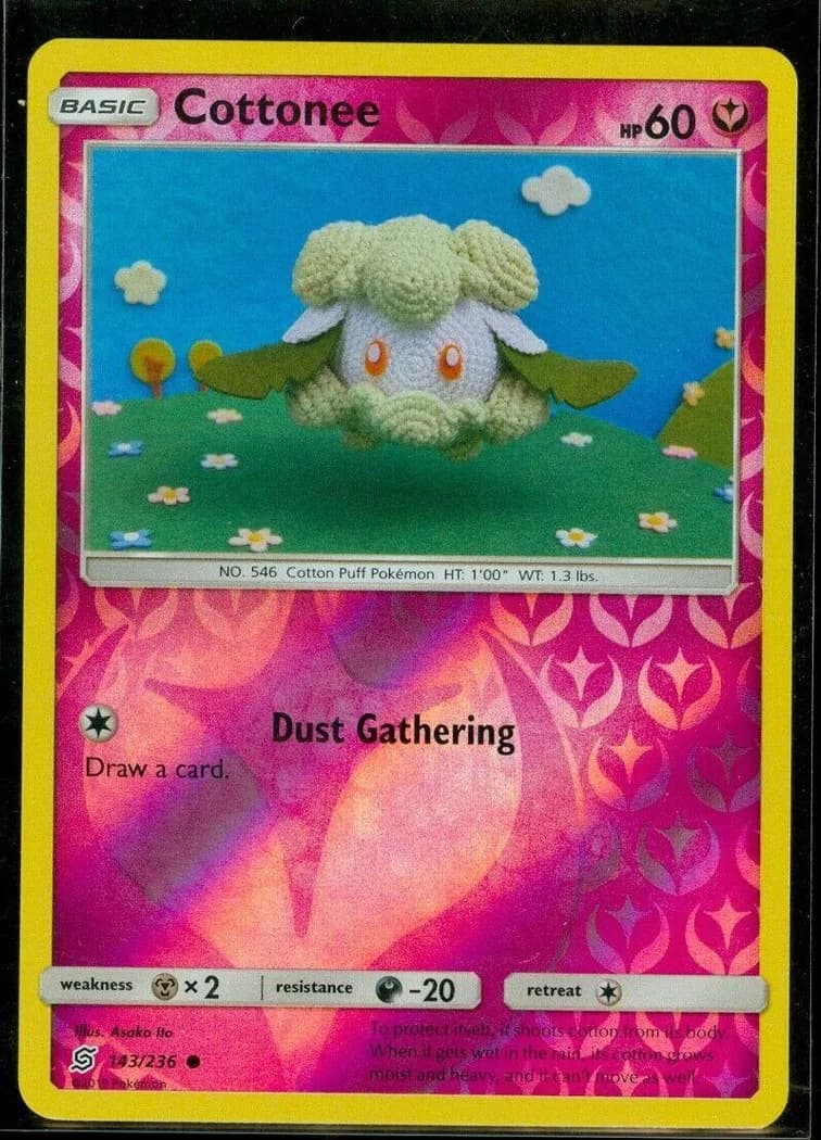 Cottonee reverse holo card front, Unified Minds 143/236