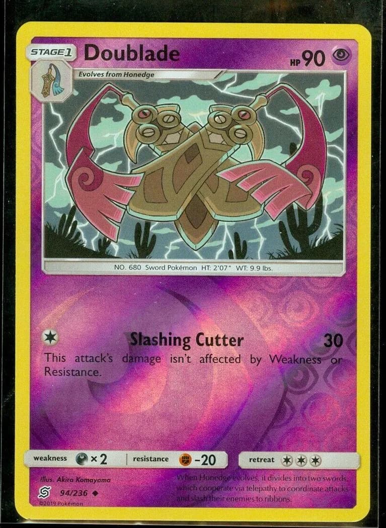 Doublade reverse holo card front, Unified Minds 94/236