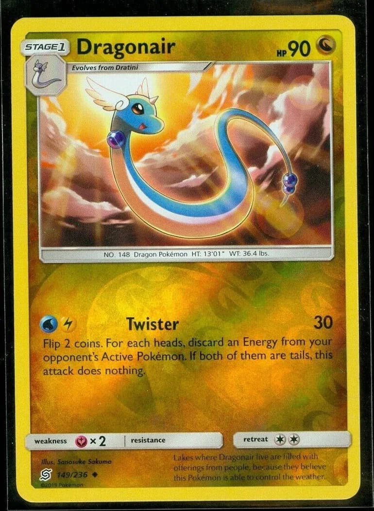Dragonair reverse holo card front, Unified Minds 149/236