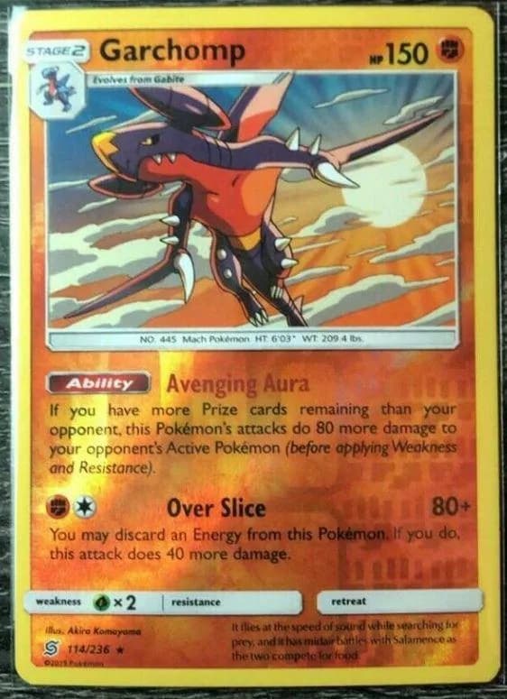 Garchomp reverse holo card front, Unified Minds 114/236