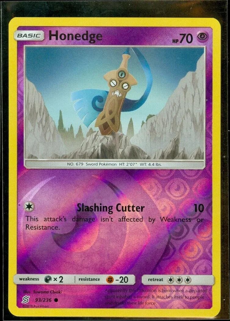 Honedge reverse holo card front, Unified Minds 93/236