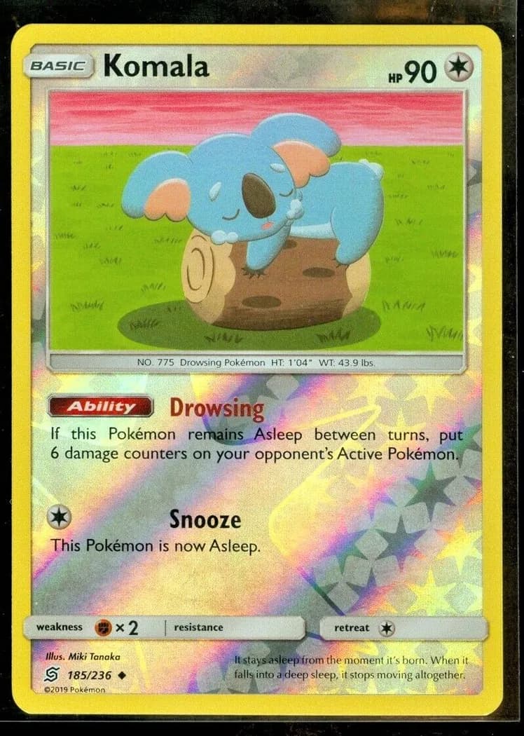 Komala reverse holo card front, Unified Minds 185/236