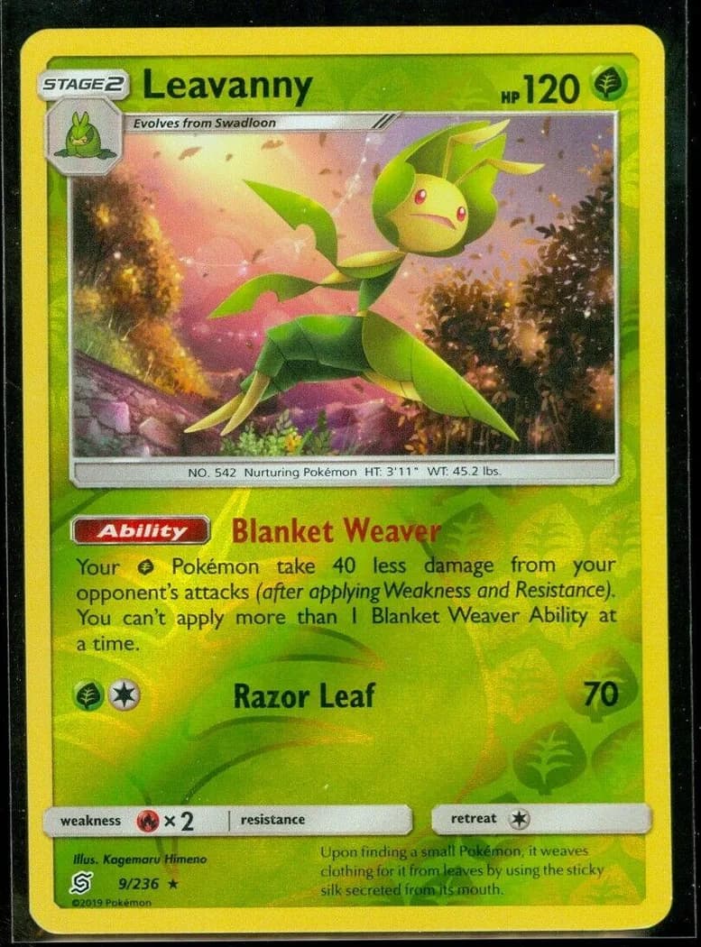 Leavanny reverse holo card front, Unified Minds 9/236