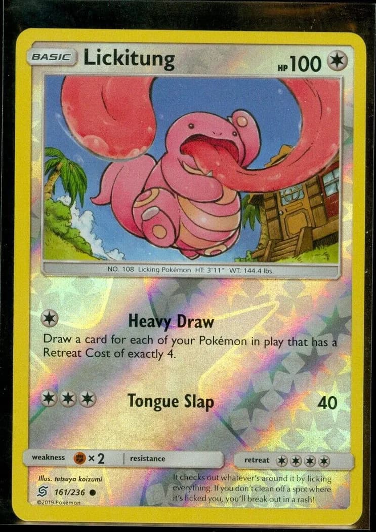 Lickitung reverse holo card front, Unified Minds 161/236