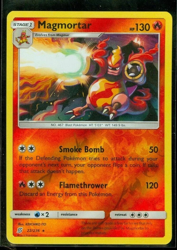 Magmortar reverse holo card front, Unified Minds 22/236