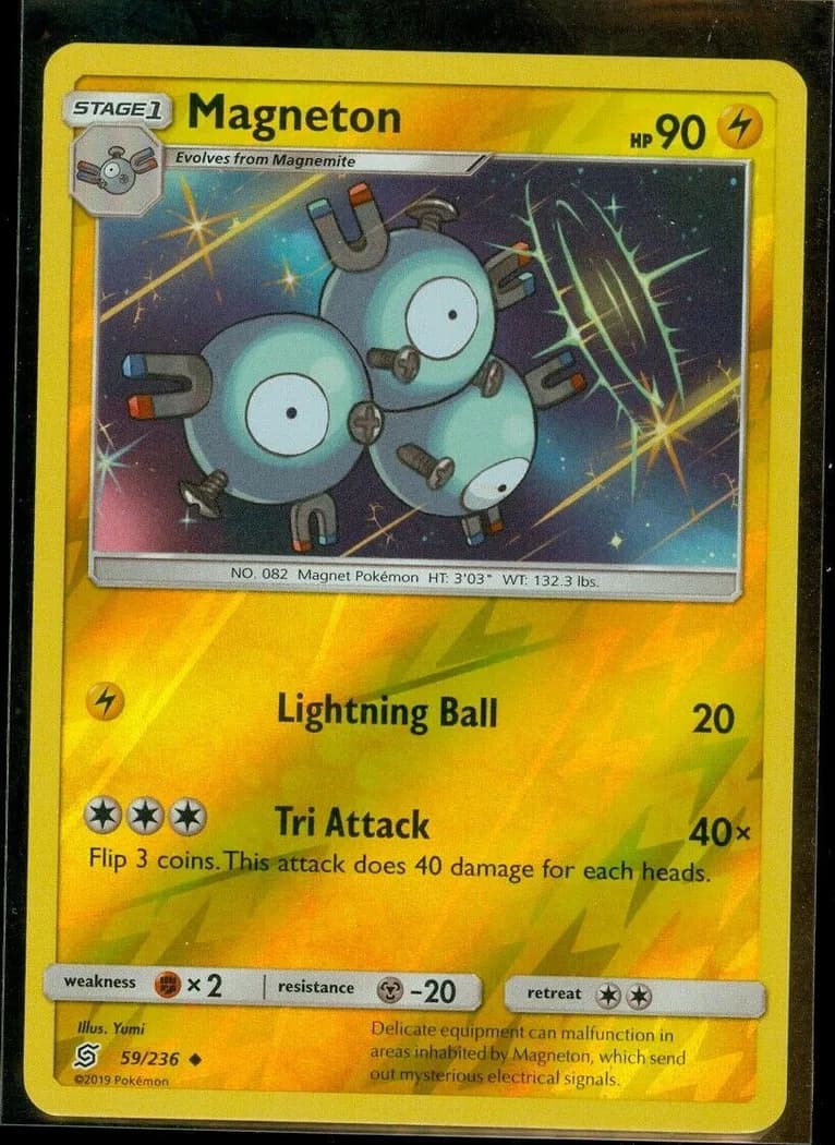 Magneton reverse holo card front, Unified Minds 59/236