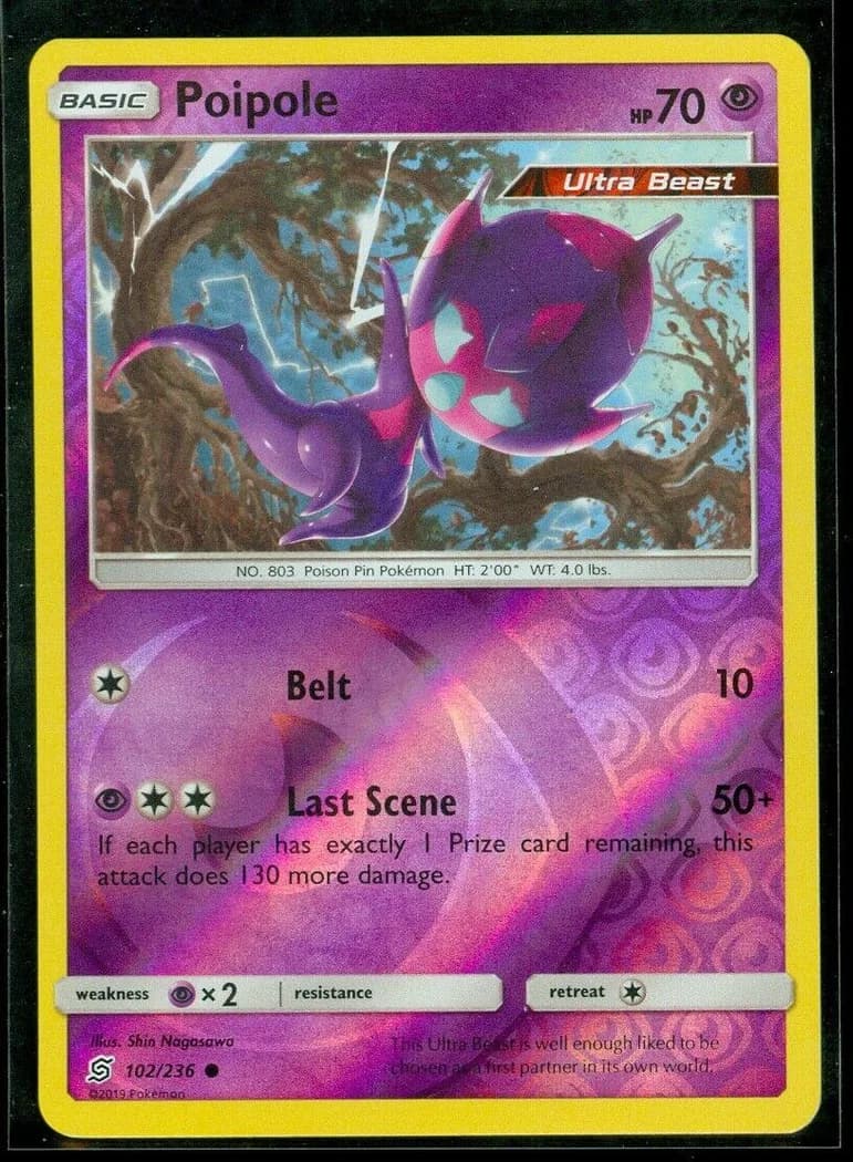 Poipole reverse holo card front, Unified Minds 102/236