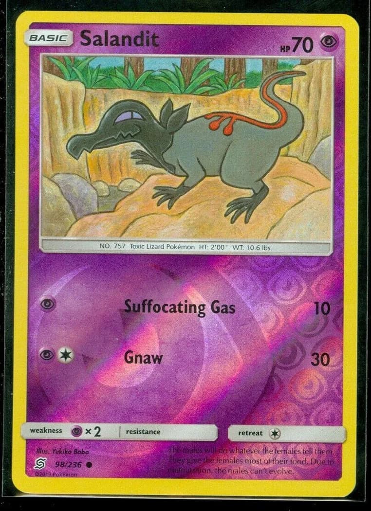 Salandit reverse holo card front, Unified Minds 98/236