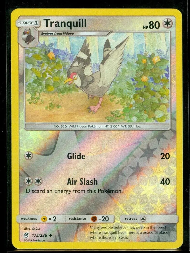 Tranquill reverse holo card front, Unified Minds 175/236