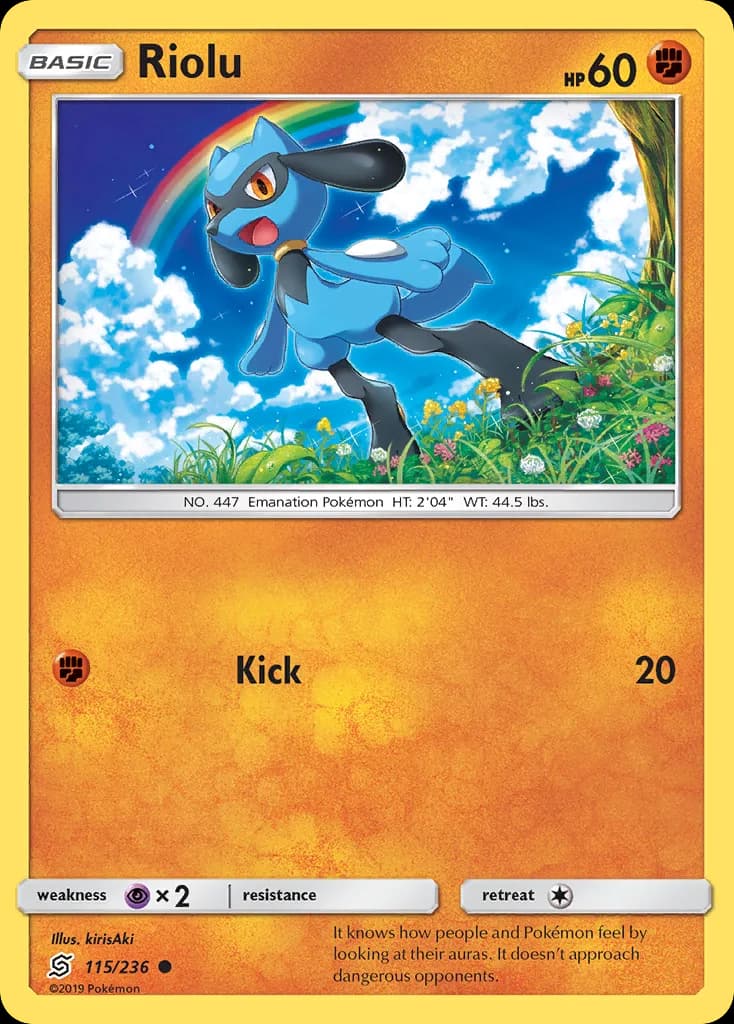 Unified Minds Riolu card front, 115/236
