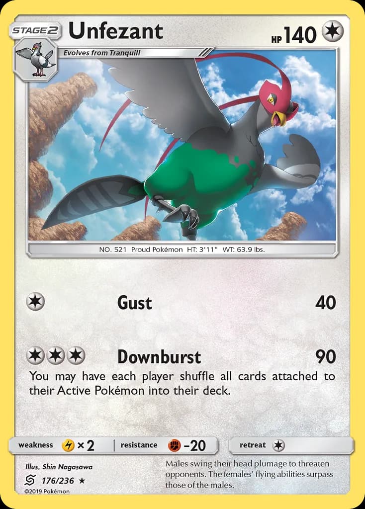 Unified Minds Unfezant card front, 176/236