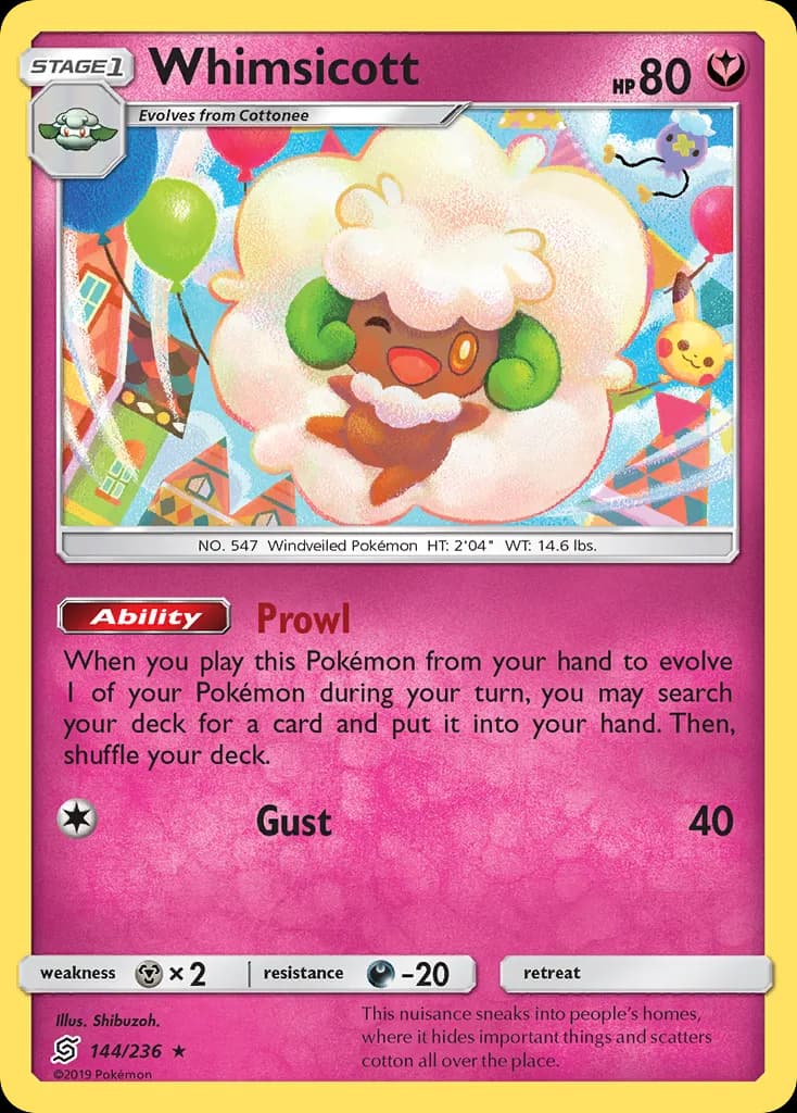 Unified Minds Whimsicott card front, 144/236