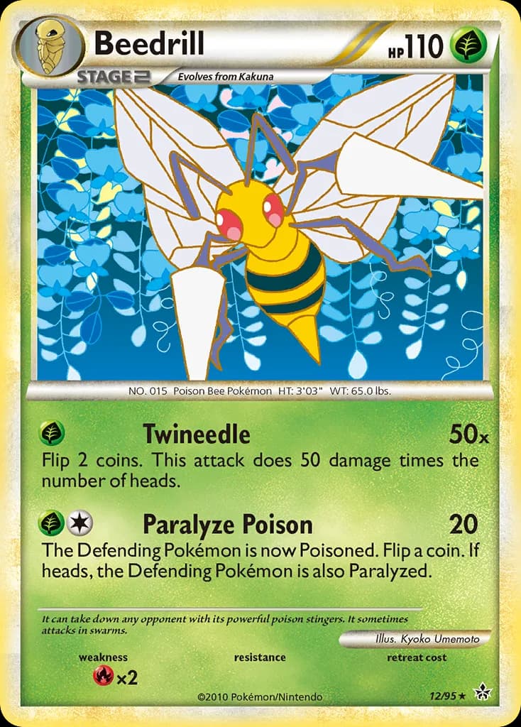 Unleashed Beedrill card front, 12/95