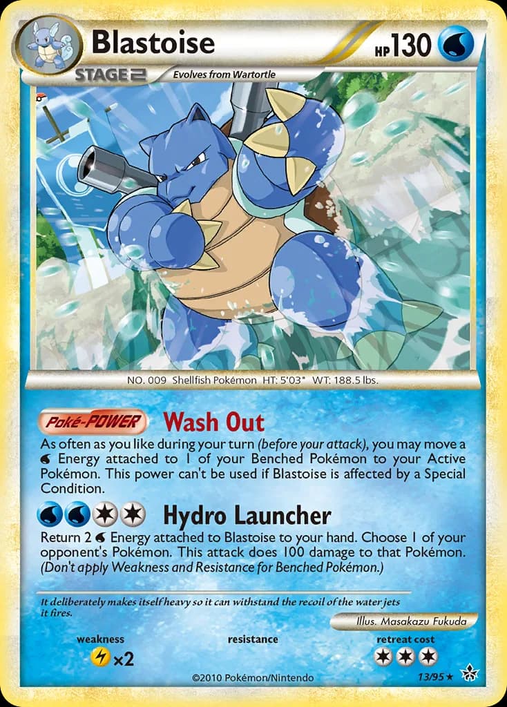 Unleashed Blastoise card front, 13/95
