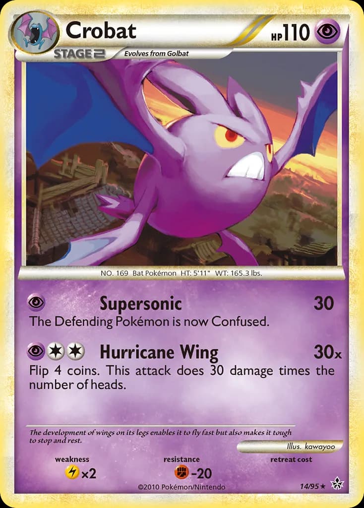 Crobat card front, Unleashed 14/95