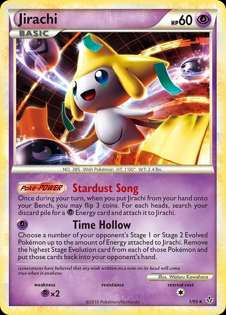 Jirachi card front, Unleashed 1/95