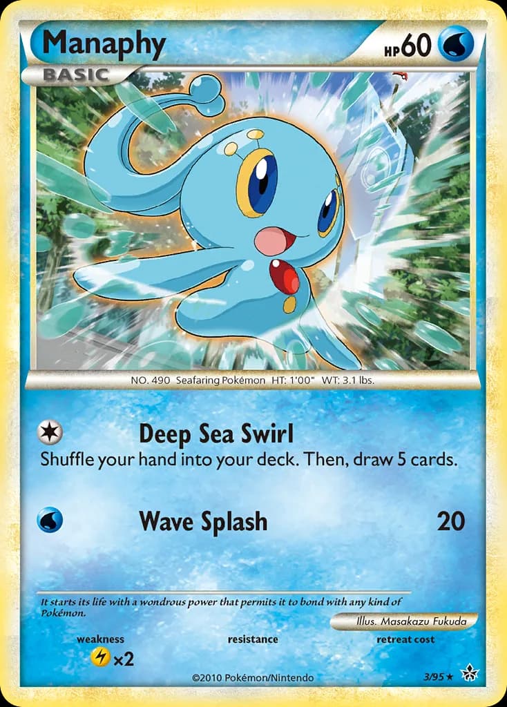 Unleashed Manaphy card front, 3/95