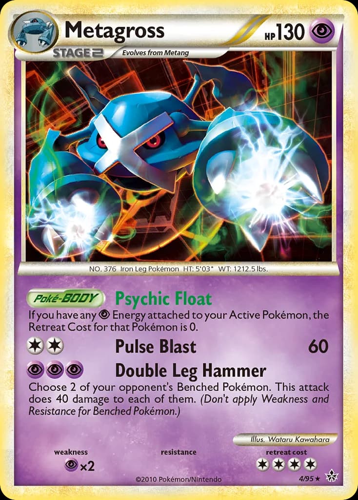 Metagross card front, Unleashed 4/95