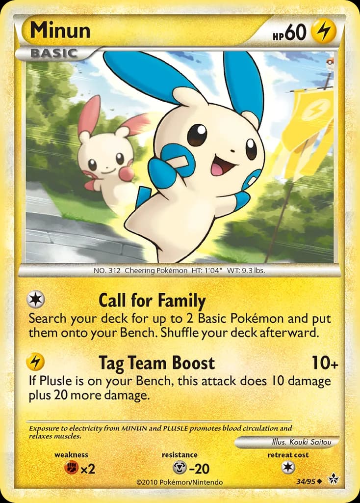 Unleashed Minun card front, 34/95