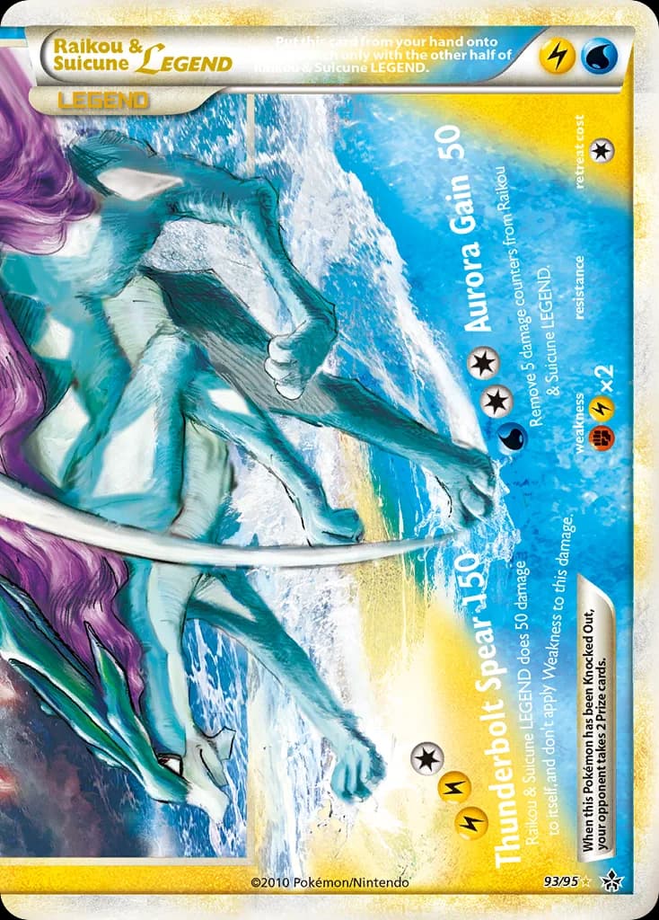 Unleashed Raikou & Suicune LEGEND card front, 93/95