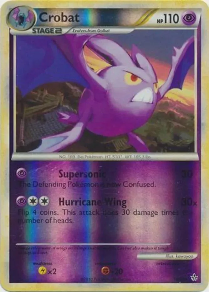 Crobat reverse holo card front, Unleashed 14/95
