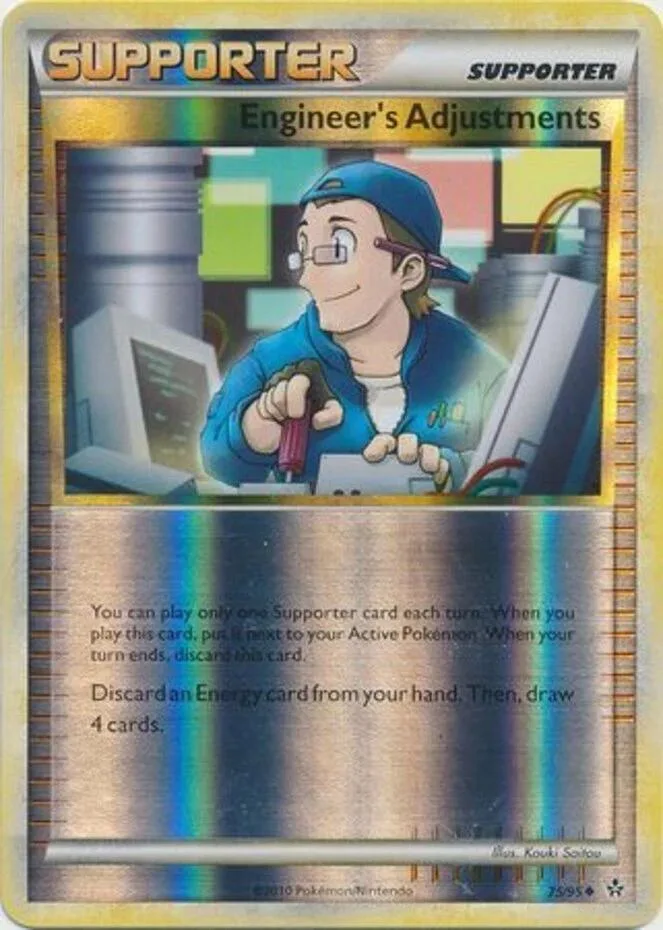 Engineer's Adjustments reverse holo card front, Unleashed 75/95