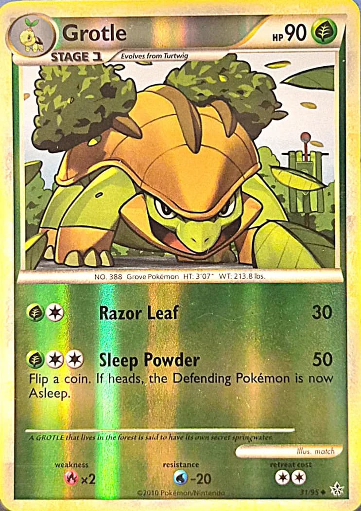 Grotle reverse holo card front, Unleashed 31/95