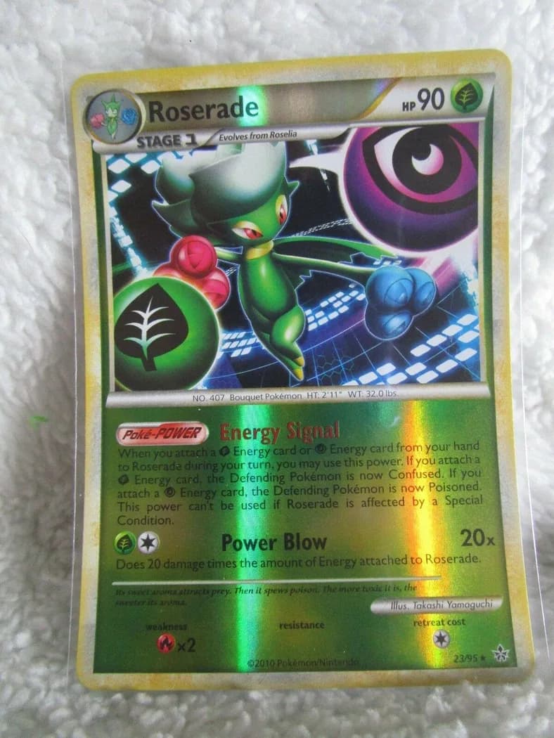 Roserade reverse holo card front, Unleashed 23/95