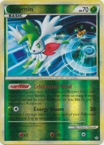 Shaymin reverse holo card front, Unleashed 8/95