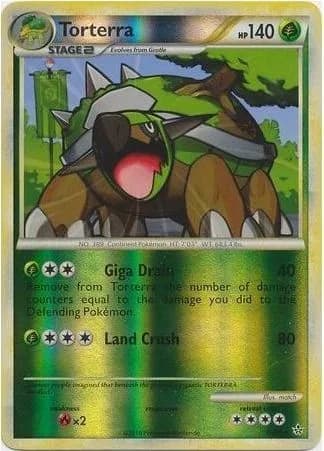 Torterra reverse holo card front, Unleashed 10/95