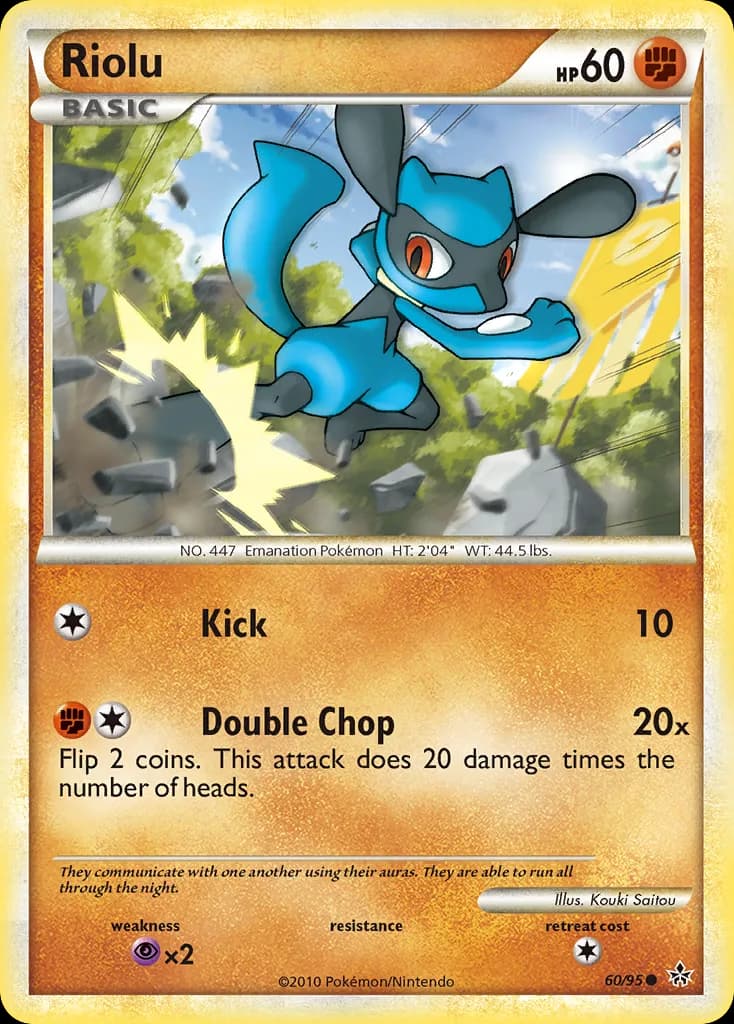 Unleashed Riolu card front, 60/95