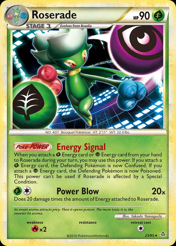 Unleashed Roserade card front, 23/95