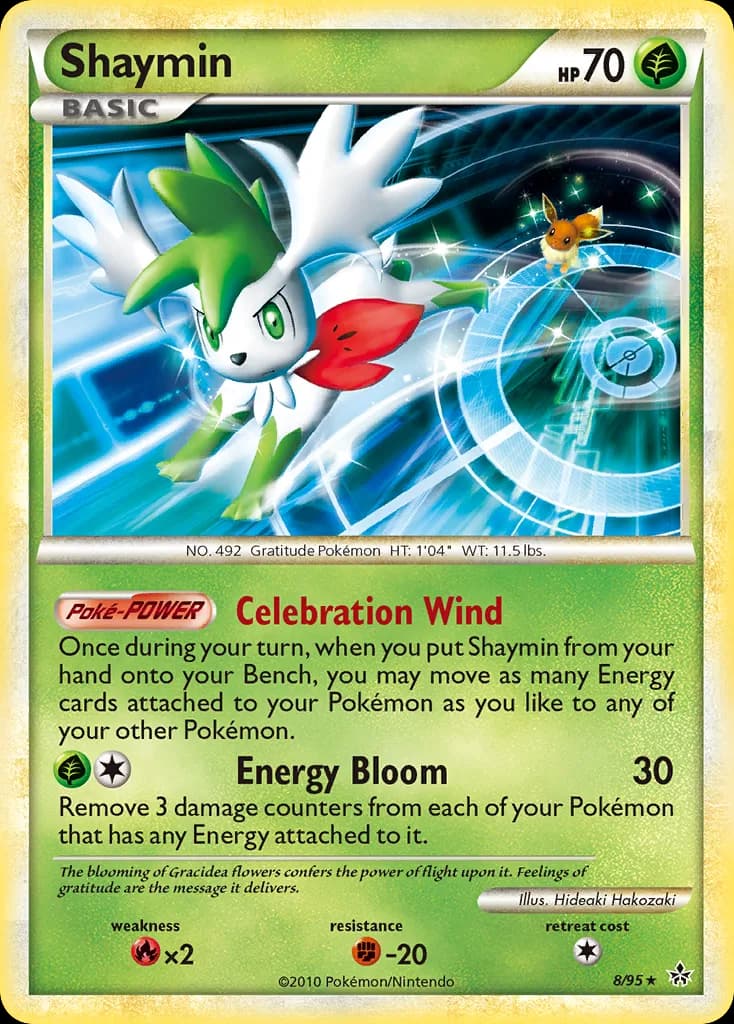 Shaymin card front, Unleashed 8/95