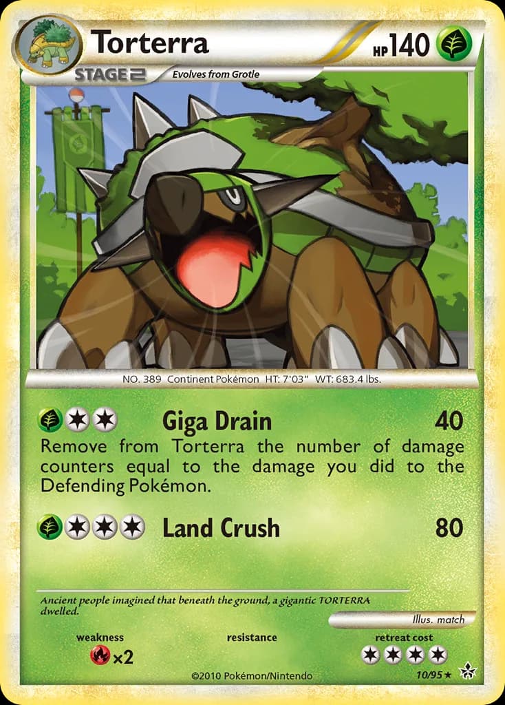 Torterra card front, Unleashed 10/95