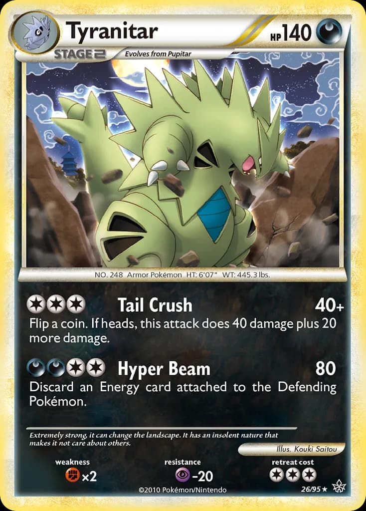 Tyranitar card front, Unleashed 26/95
