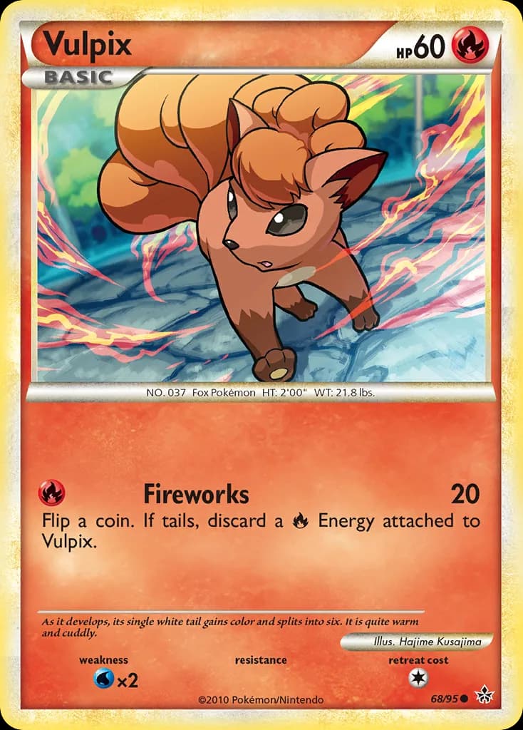 Vulpix card front, Unleashed 68/95