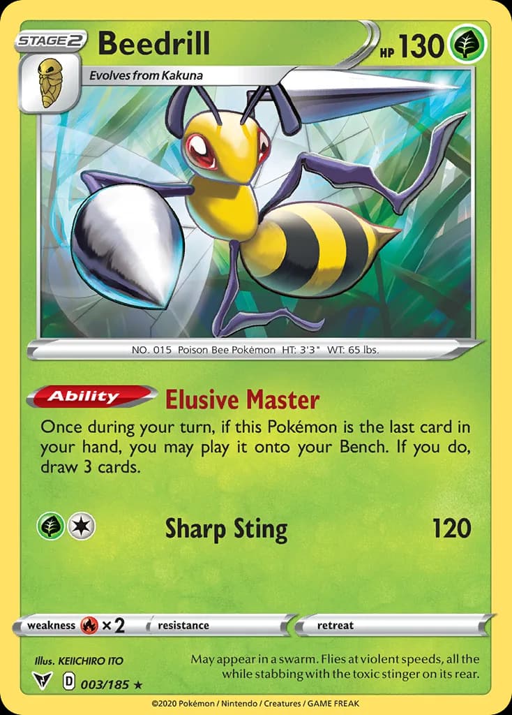 Vivid Voltage Beedrill card front, 3/185